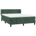 Cama box spring con colchón terciopelo verde oscuro 140x190 cm