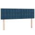 Cama box spring con colchón terciopelo azul oscuro 140x190 cm