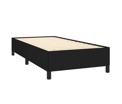 Cama box spring con colchón tela negro 80x200 cm