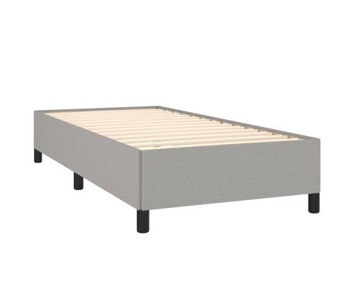 Cama box spring con colchón tela gris claro 90x200 cm