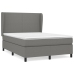 Cama box spring con colchón tela gris oscuro 140x190 cm