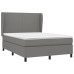 Cama box spring con colchón tela gris oscuro 140x190 cm