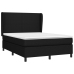 Cama box spring con colchón tela negro 140x190 cm