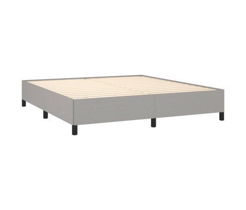 Cama box spring con colchón tela gris claro 160x200 cm