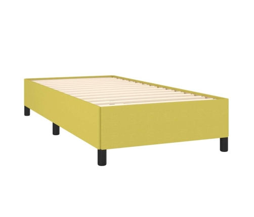 Cama box spring con colchón tela verde 100x200 cm