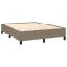 Cama box spring con colchón tela gris taupe 140x190 cm