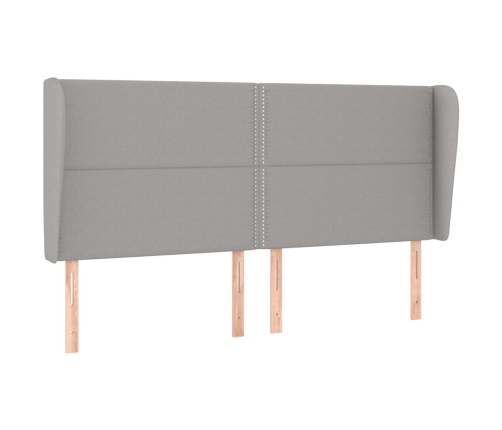 Cama box spring con colchón tela gris claro 180x200 cm