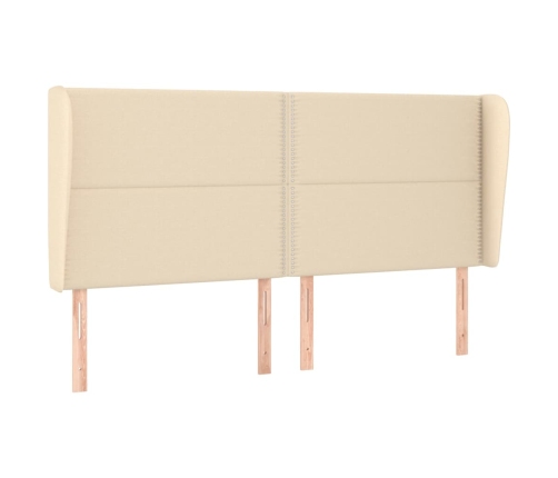 Cama box spring con colchón tela color crema 180x200 cm