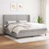 Cama box spring con colchón tela gris claro 200x200 cm