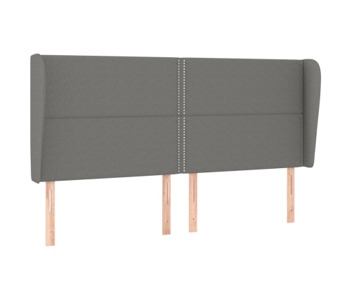 Cama box spring con colchón tela gris oscuro 200x200 cm
