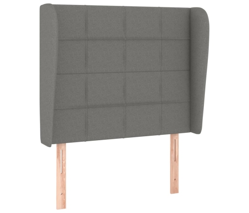 Cama box spring con colchón tela gris oscuro 80x200 cm