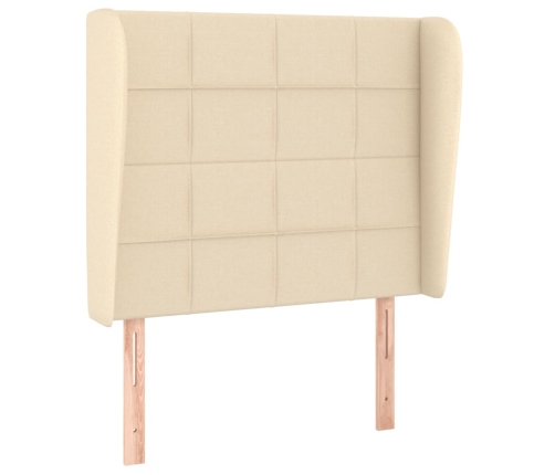 Cama box spring con colchón tela color crema 100x200 cm