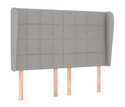 Cama box spring con colchón tela gris claro 140x200 cm