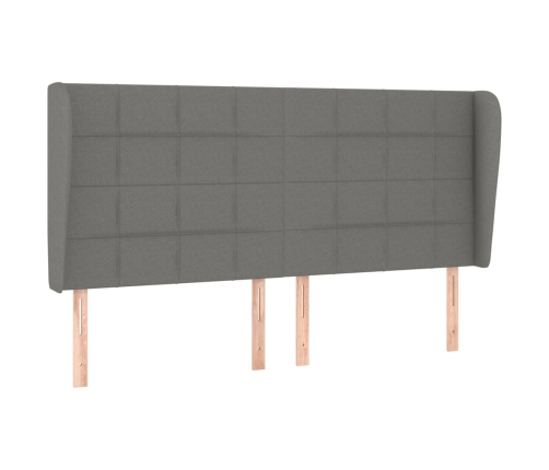 Cama box spring con colchón tela gris oscuro 180x200 cm