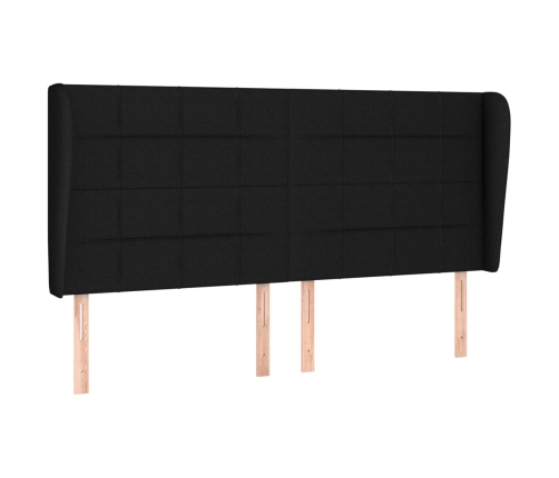 Cama box spring con colchón tela negro 180x200 cm