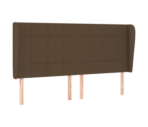 Cama box spring con colchón tela marrón oscuro 180x200 cm