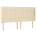 Cama box spring con colchón tela color crema 180x200 cm
