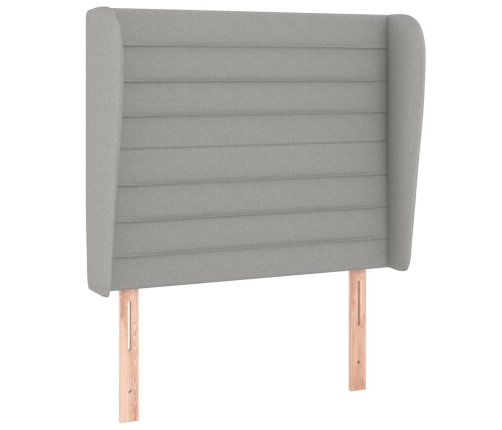 Cama box spring con colchón tela gris claro 100x200 cm