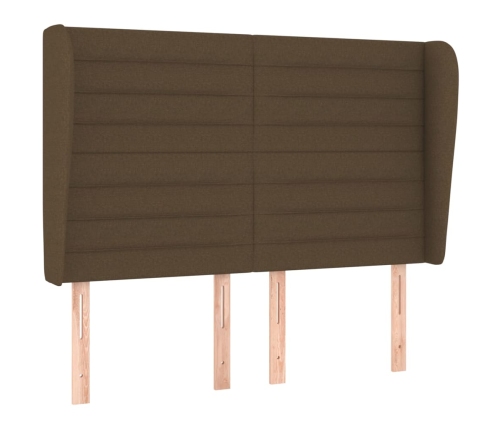 Cama box spring con colchón tela marrón oscuro 140x190 cm