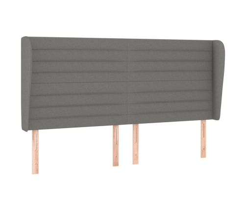 Cama box spring con colchón tela gris oscuro 160x200 cm