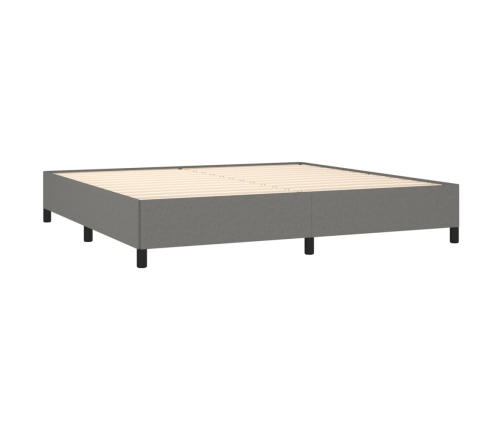 Cama box spring con colchón tela gris oscuro 200x200 cm