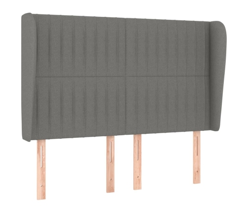 Cama box spring con colchón tela gris oscuro 140x200 cm