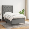 Cama box spring con colchón tela gris oscuro 80x200 cm