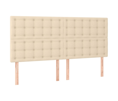 Cama box spring con colchón tela color crema 200x200 cm