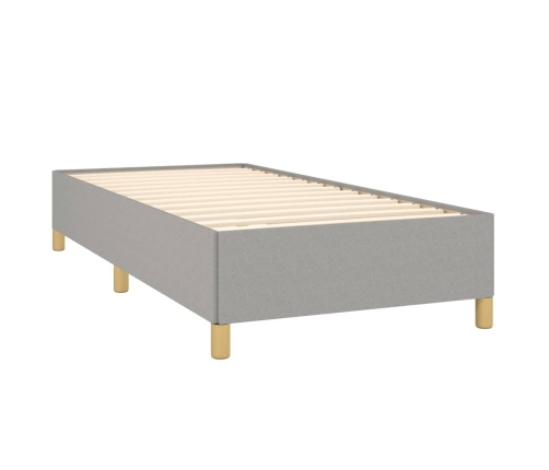 Cama box spring con colchón tela gris claro 100x200 cm