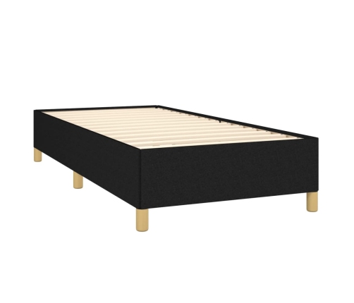 Cama box spring con colchón tela negro 100x200 cm