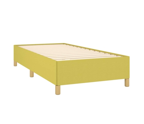 Cama box spring con colchón tela verde 100x200 cm