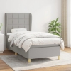 Cama box spring con colchón tela gris claro 90x190 cm