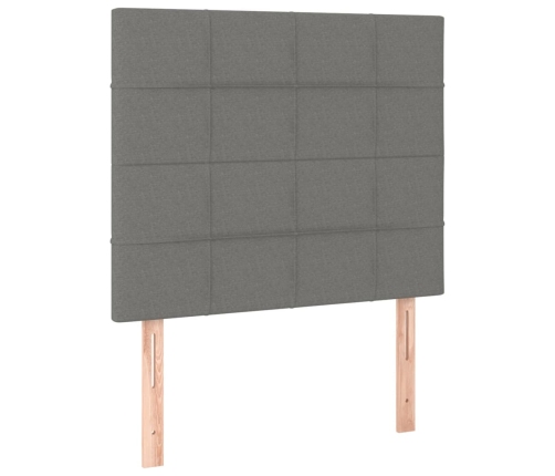 Cama box spring con colchón tela gris oscuro 90x190 cm