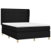 Cama box spring con colchón tela negro 140x190 cm