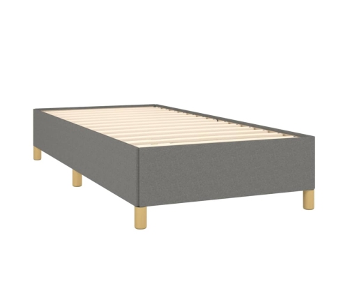 Cama box spring con colchón tela gris oscuro 90x200 cm