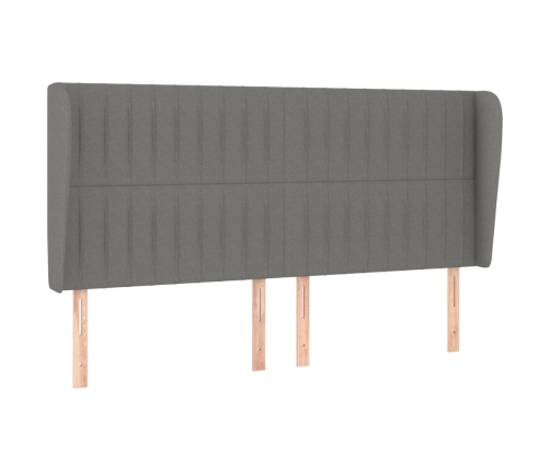 Cama box spring con colchón tela gris oscuro 200x200 cm