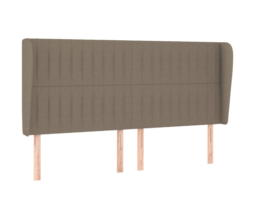 Cama box spring con colchón tela gris taupe 200x200 cm