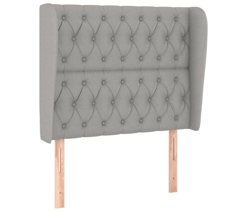 Cama box spring con colchón tela gris claro 90x190 cm