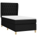 Cama box spring con colchón tela negro 90x190 cm