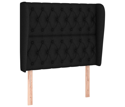 Cama box spring con colchón tela negro 90x190 cm