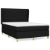 Cama box spring con colchón tela negro 140x190 cm