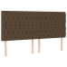 Cama box spring con colchón tela marrón oscuro 200x200 cm