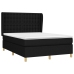 Cama box spring con colchón tela negro 140x190 cm