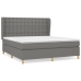 Cama box spring con colchón tela gris oscuro 160x200 cm