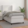 Cama box spring con colchón cuero sintético blanco 100x200 cm