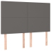 Cama box spring con colchón cuero sintético gris 140x190 cm