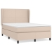 Cama box spring con colchón cuero sintético capuchino 140x200cm