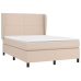 Cama box spring con colchón cuero sintético capuchino 140x200cm