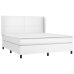 Cama box spring con colchón cuero sintético blanco 180x200 cm