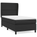 Cama box spring con colchón cuero sintético negro 90x190 cm